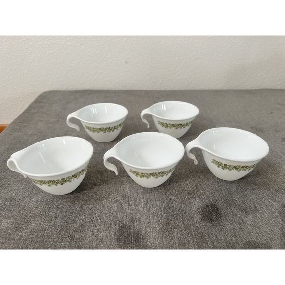 Set of‎ 5 Corelle Spring Blossom Crazy Daisy Cups Hook Handle Vintage Stackable - Picture 1 of 9